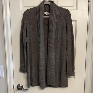 LOFT Heather Gray Knit Cardigan